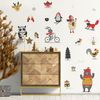 Vinilo Navidad Animales De Invierno - Adhesivo De Pared - Revestimiento Sticker Mural Decorativo - 70x115cm