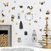 Vinilo Navidad Animales Escandinavos - Adhesivo De Pared - Revestimiento Sticker Mural Decorativo - 20x25cm