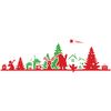 Vinilo Navidad Friso De Navidad Rojo Y Verde - Adhesivo De Pared - Revestimiento Sticker Mural Decorativo - 20x65cm