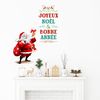 Vinilo Navidad Santa Claus Joyeux Noël Et Bonne Année - Adhesivo De Pared - Revestimiento Sticker Mural Decorativo - 100x120cm