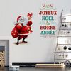 Vinilo Navidad Santa Claus Joyeux Noël Et Bonne Année - Adhesivo De Pared - Revestimiento Sticker Mural Decorativo - 100x120cm