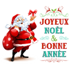 Vinilo Navidad Santa Claus Joyeux Noël Et Bonne Année - Adhesivo De Pared - Revestimiento Sticker Mural Decorativo - 40x50cm