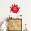 Vinilo Navidad Bola De Navidad Joyeux Noël Et Bonne Année - Adhesivo Pared - Sticker Revestimiento - 110x110cm