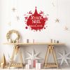 Vinilo Navidad Bola De Navidad Joyeux Noël Et Bonne Année - Adhesivo Pared - Sticker Revestimiento - 120x120cm