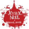 Vinilo Navidad Bola De Navidad Joyeux Noël Et Bonne Année - Adhesivo De Pared - Revestimiento Sticker Mural Decorativo - 60x60cm