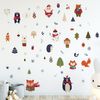 Vinilo Navidad Animales Del Bosque En Nochebuena - Adhesivo De Pared - Revestimiento Sticker Mural Decorativo - 70x80cm