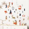 Vinilo Navidad Papá Noel Y Sus Animales - Adhesivo De Pared - Revestimiento Sticker Mural Decorativo - 100x105cm
