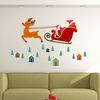 Vinilo Navidad Padre Navidad En Vuelo - Adhesivo De Pared - Revestimiento Sticker Mural Decorativo - 100x165cm