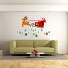 Vinilo Navidad Padre Navidad En Vuelo - Adhesivo De Pared - Revestimiento Sticker Mural Decorativo - 100x165cm