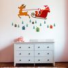 Vinilo Navidad Padre Navidad En Vuelo - Adhesivo De Pared - Revestimiento Sticker Mural Decorativo - 20x30cm