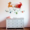 Vinilo Navidad Padre Navidad En Vuelo - Adhesivo De Pared - Revestimiento Sticker Mural Decorativo - 90x145cm