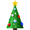 Vinilo Navidad El Árbol De Navidad Y Sus Copos De Nieve - Adhesivo De Pared - Revestimiento Sticker Mural Decorativo - 160x105cm