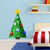 Vinilo Navidad El Árbol De Navidad Y Sus Copos De Nieve - Adhesivo De Pared - Revestimiento Sticker Mural Decorativo - 160x105cm