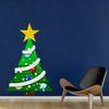 Vinilo Navidad El Abeto Y Su Guirnalda - Adhesivo De Pared - Revestimiento Sticker Mural Decorativo - 130x95cm