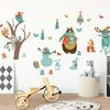 Vinilo Animales Y El Árbol Encantado - Adhesivo De Pared - Revestimiento Sticker Mural Decorativo - 70x105cm