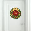 Vinilo Navidad La Corona Feliz Navidad - Adhesivo De Pared - Revestimiento Sticker Mural Decorativo - 70x70cm