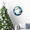 Vinilo Navidad Santa Claus Viajes De Navidad - Adhesivo De Pared - Revestimiento Sticker Mural Decorativo - 20x20cm