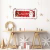 Vinilo Navidad Joyeux Noël Reno Y Santa Claus - Adhesivo De Pared - Revestimiento Sticker Mural Decorativo - 100x220cm