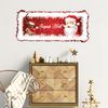 Vinilo Navidad Joyeux Noël Reno Y Santa Claus - Adhesivo De Pared - Revestimiento Sticker Mural Decorativo - 20x45cm