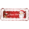 Vinilo Navidad Joyeux Noël Reno Y Santa Claus - Adhesivo De Pared - Revestimiento Sticker Mural Decorativo - 30x65cm