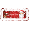 Vinilo Navidad Joyeux Noël Reno Y Santa Claus - Adhesivo De Pared - Revestimiento Sticker Mural Decorativo - 90x200cm