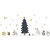 Vinilo Navidad Animales Escandinavos - Adhesivo De Pared - Revestimiento Sticker Mural Decorativo - 105x70cm