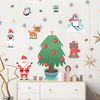 Vinilo Navidad Santa Claus Y Animales Escandinavos - Adhesivo De Pared - Revestimiento Sticker Mural Decorativo - 165x110cm