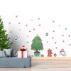 Vinilo Navidad Santa Claus Y Animales Escandinavos - Adhesivo De Pared - Revestimiento Sticker Mural Decorativo - 165x110cm