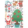 Vinilo Navidad Santa Claus Y Animales Escandinavos - Adhesivo De Pared - Revestimiento Sticker Mural Decorativo - 165x110cm