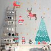 Vinilo Navidad Animales Felices - Adhesivo De Pared - Revestimiento Sticker Mural Decorativo - 45x30cm