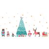 Vinilo Navidad Animales Felices - Adhesivo De Pared - Revestimiento Sticker Mural Decorativo - 45x30cm