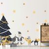 Vinilo Navidad Escandinava Bajo Las Estrellas - Adhesivo De Pared - Revestimiento Sticker Mural Decorativo - 105x70cm