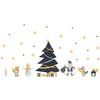 Vinilo Navidad Escandinava Bajo Las Estrellas - Adhesivo De Pared - Revestimiento Sticker Mural Decorativo - 105x70cm