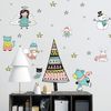 Vinilo Navidad Cuento De Hadas Escandinavo - Adhesivo De Pared - Revestimiento Sticker Mural Decorativo - 135x90cm