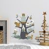 Vinilo Navidad Arbol Mágico De Animales Del Bosque - Adhesivo De Pared - Revestimiento Sticker Mural Decorativo - 100x150cm