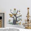 Vinilo Navidad Arbol Mágico De Animales Del Bosque - Adhesivo De Pared - Revestimiento Sticker Mural Decorativo - 70x105cm