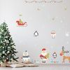 Vinilo Navidad Santa Claus Y Animales Bajo La Nieve De Navidad - Adhesivo Pared - Sticker Revestimiento - 70x105cm