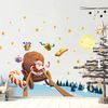 Vinilo Navidad Santa Claus Buscando Regalos - Adhesivo De Pared - Revestimiento Sticker Mural Decorativo - 100x150cm