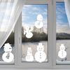 Pegatinas Electroestáticas Snowmen Christmas - Adhesivo De Pared - Revestimiento Sticker Mural Decorativo - 15x25cm