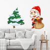 Vinilo Navidad El Pequeño Santa Claus Y Su Abeto - Adhesivo De Pared - Revestimiento Sticker Mural Decorativo - 20x30cm