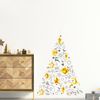 Vinilo Navidad Árbol De Navidad Dorado Y Gris - Adhesivo De Pared - Revestimiento Sticker Mural Decorativo - 155x110cm