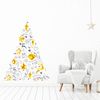 Vinilo Navidad Árbol De Navidad Dorado Y Gris - Adhesivo De Pared - Revestimiento Sticker Mural Decorativo - 30x20cm