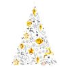 Vinilo Navidad Árbol De Navidad Dorado Y Gris - Adhesivo De Pared - Revestimiento Sticker Mural Decorativo - 30x20cm