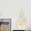 Vinilo Navidad Árbol De Navidad Dorado Y Gris - Adhesivo De Pared - Revestimiento Sticker Mural Decorativo - 55x40cm