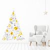 Vinilo Navidad Árbol De Navidad Dorado Y Gris - Adhesivo De Pared - Revestimiento Sticker Mural Decorativo - 55x40cm