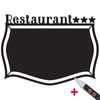 Vinilo Pizarra Restaurante 3 Estrellas + Líquido Tiza Blanca - Adhesivo Pared - Sticker Revestimiento - 105x145cm