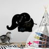 Vinilo Pizarra Elefante Bebé + 4 Tizas Liquidas - Adhesivo De Pared - Revestimiento Sticker Mural Decorativo - 85x135cm