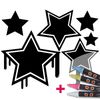 Vinilo Pizarra Estrellas De Graffiti + 4 Tizas Liquidas - Adhesivo De Pared - Revestimiento Sticker Mural Decorativo - 25x30cm