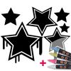 Vinilo Pizarra Estrellas De Graffiti + 4 Tizas Liquidas - Adhesivo De Pared - Revestimiento Sticker Mural Decorativo - 75x90cm