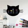 Vinilo Pizarra Cabeza De Gato + 4 Tizas Liquidas - Adhesivo De Pared - Revestimiento Sticker Mural Decorativo - 105x135cm